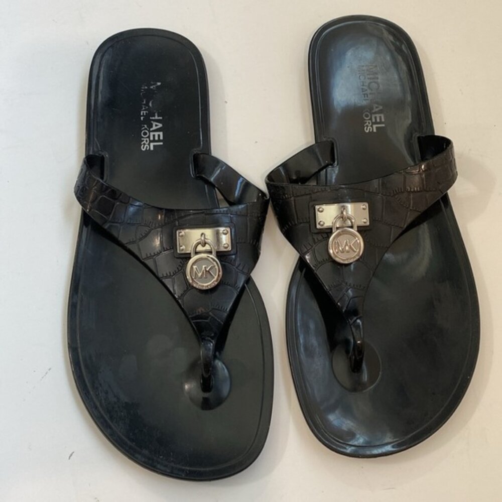 MICHAEL Michael Kors Hamilton Croco Jelly Sandals Size 7
